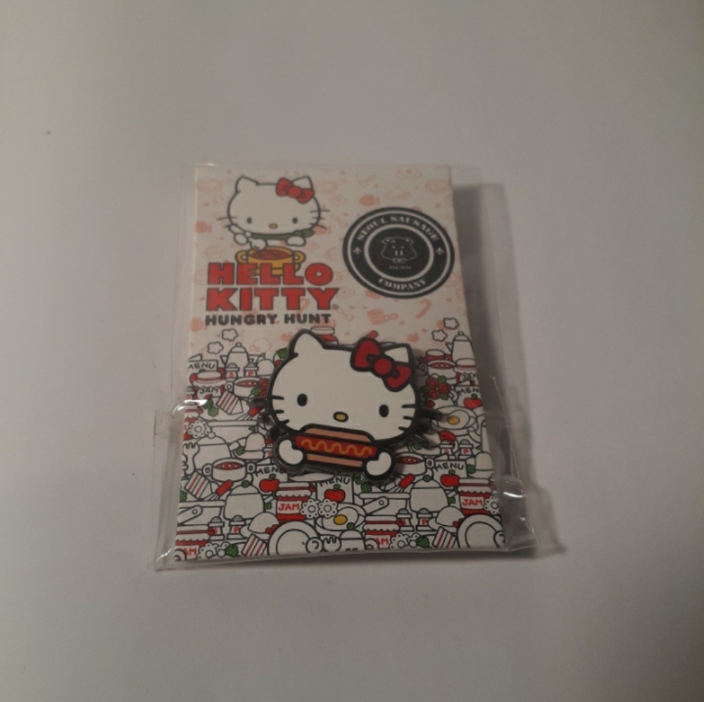 Hello Kitty Hungry Hunt Seoul Sausage Company Enamel Pin